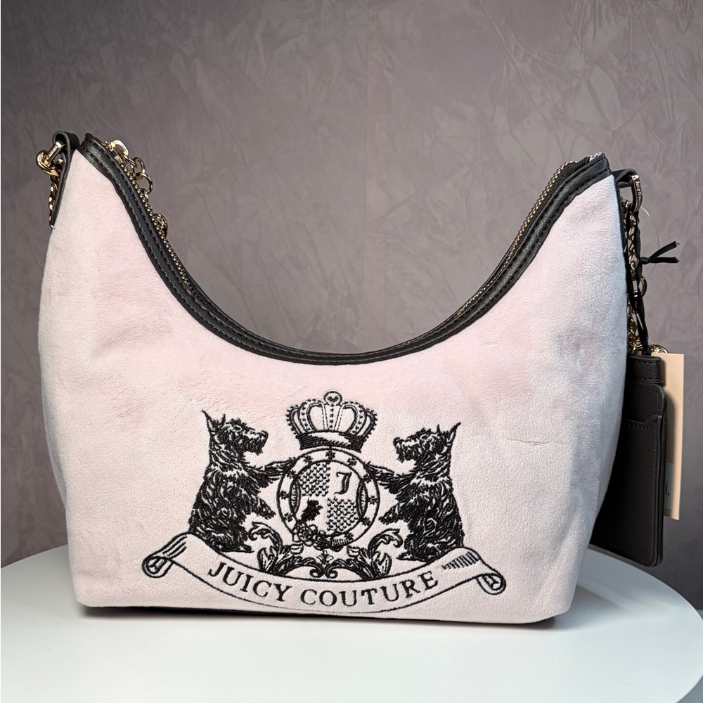 Juicy Couture Classic Scottie Dogs Hobo Pink Shoulder Bag